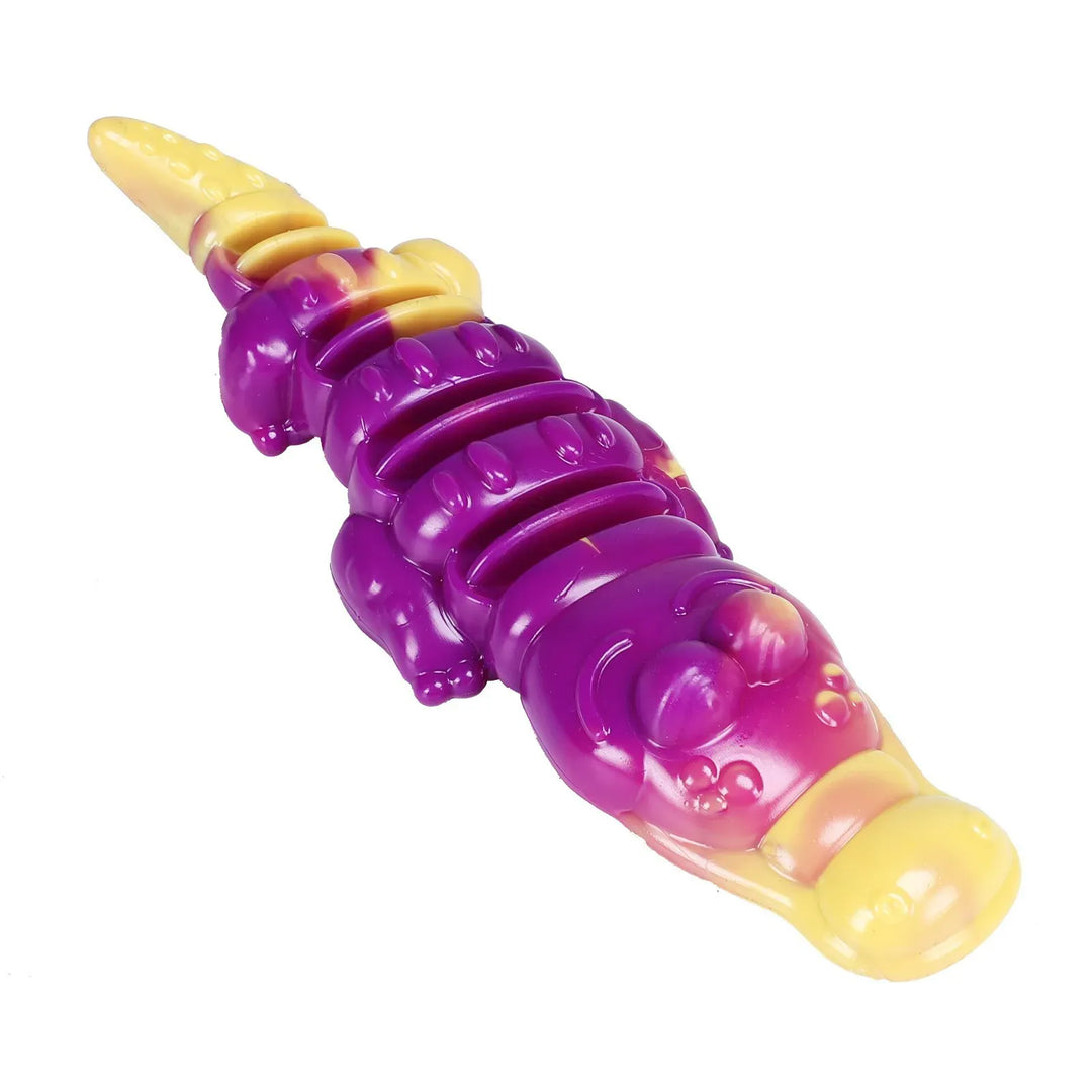 Jouet à mâcher en nylon goût bœuf pour chien, robuste et anti-ennui prolongé.