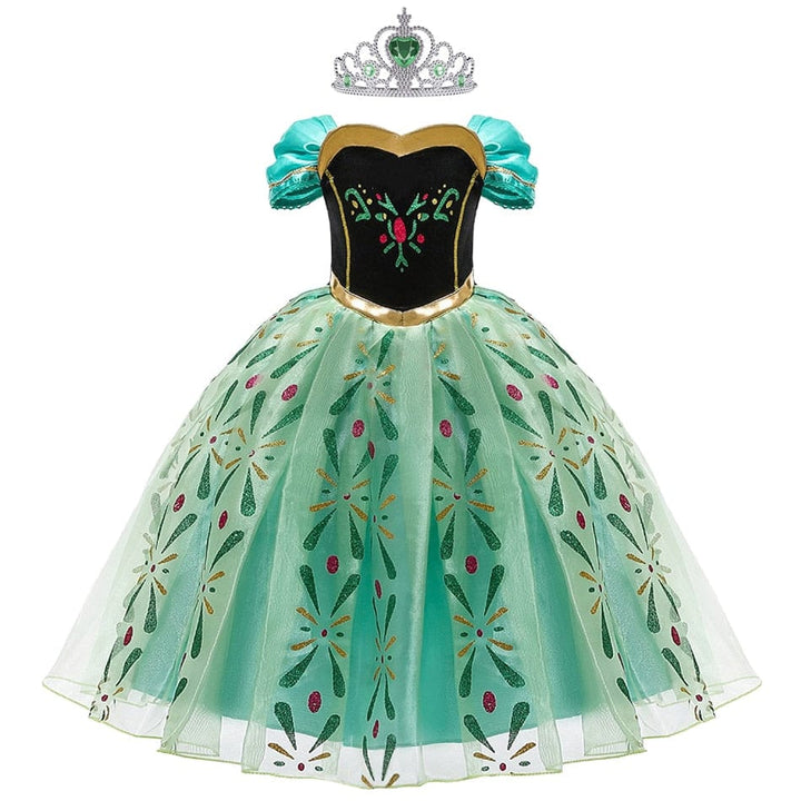 Déguisement Princesse Anna Reine des Neiges pour fille, robe élégante pour fête, carnaval, anniversaire enfant.