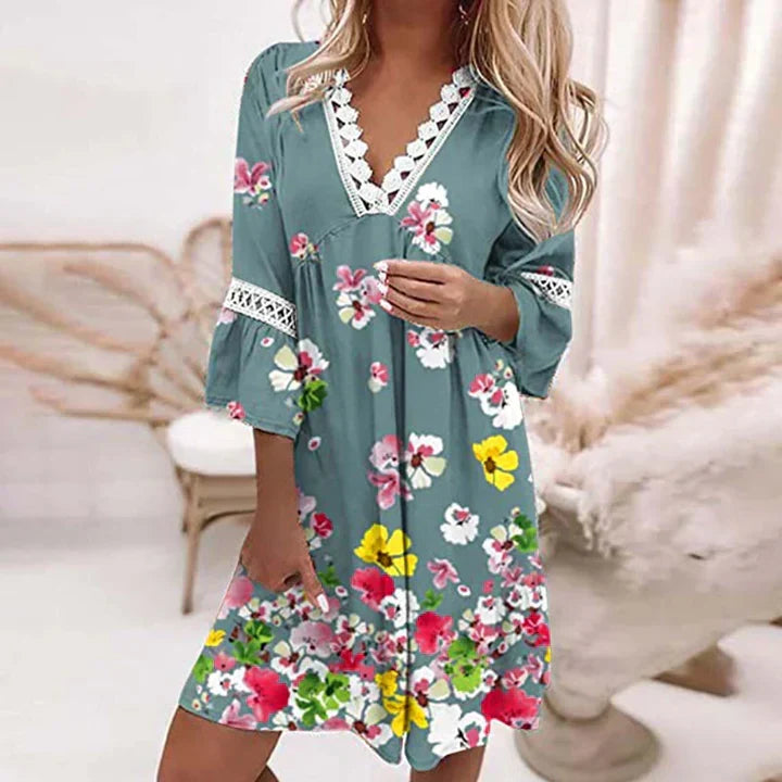 Robe d'été femme florale, légère et confortable, idéale pour les jours ensoleillés.