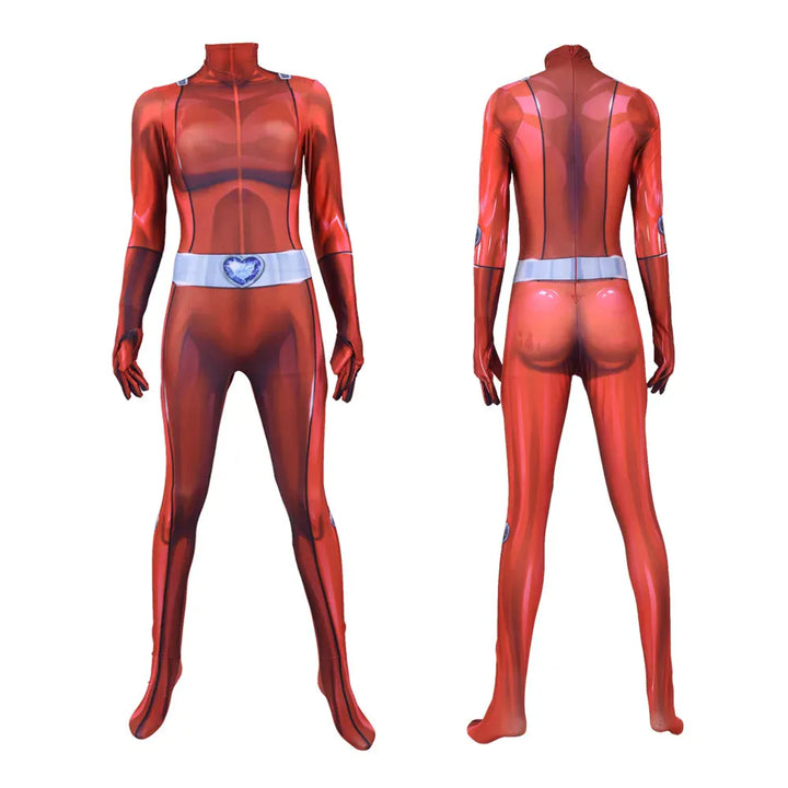 Tenue cosplay Totally Spies Sam verte en polyester pour femme. Déguisement d'espionne authentique, fête.