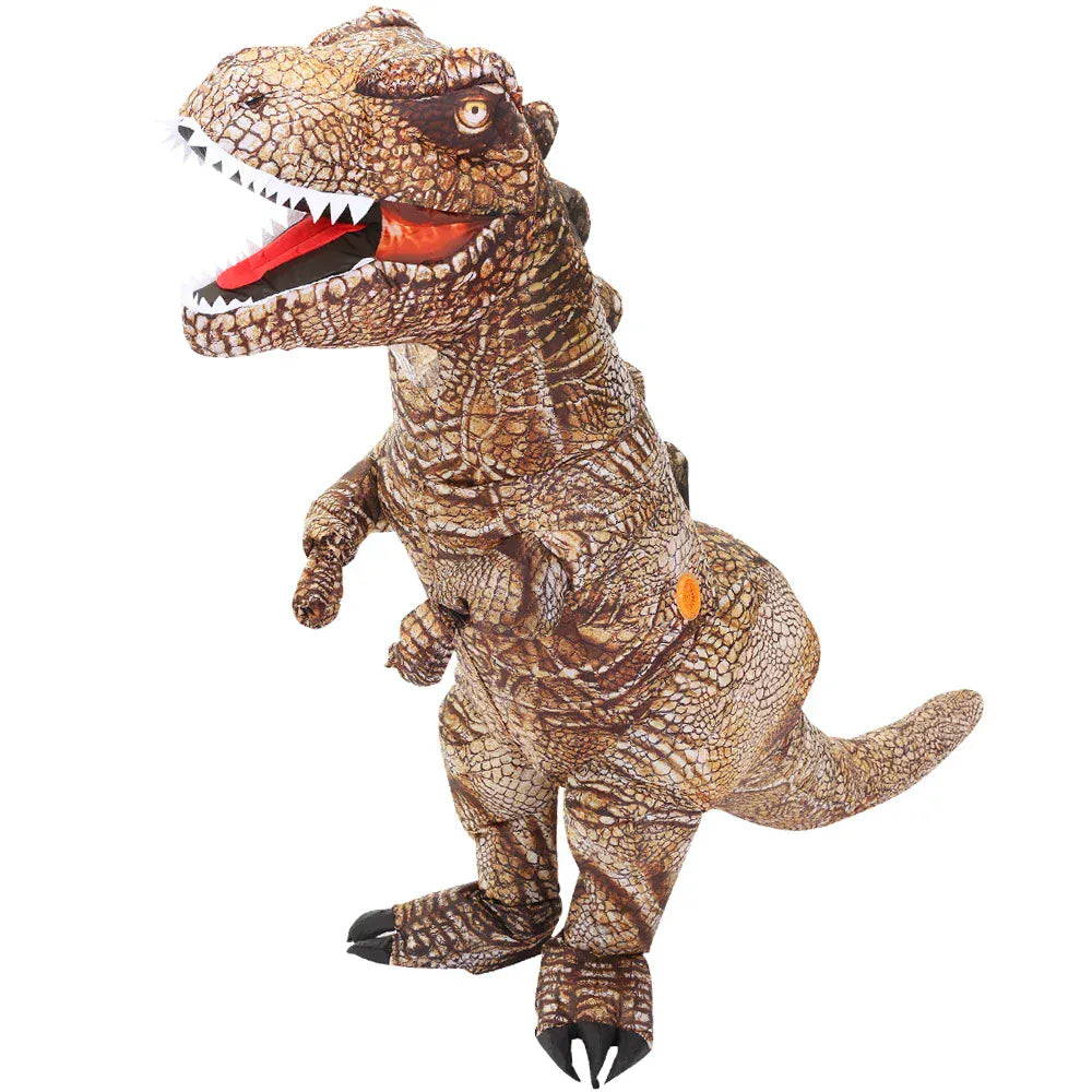 Déguisement dinosaure gonflable T-Rex unisexe pour enfant et adulte, parfait pour Halloween, carnaval et fêtes.