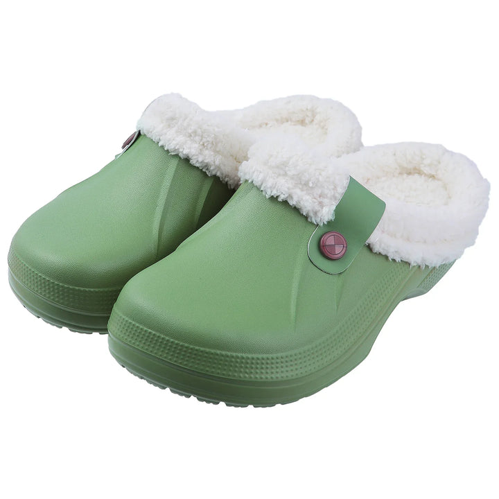 Sabots imperméables, doublure polaire chaude, semelle EVA antidérapante, pour le froid.