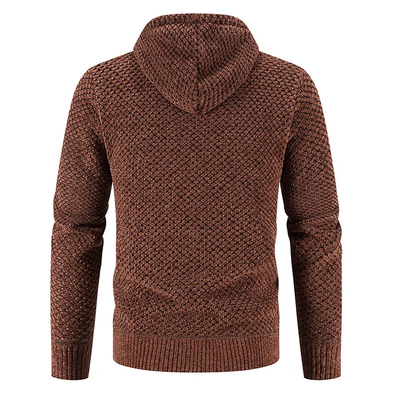 Gilet à capuche zippé pour homme, décontracté et texturé. Confort et chaleur garantis en hiver.