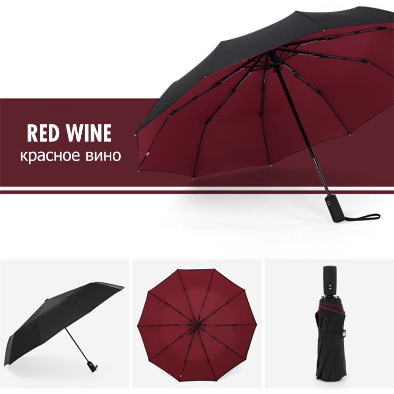 Parapluie pliable et robuste, conçu pour résister au vent, adapté aux hommes et femmes.