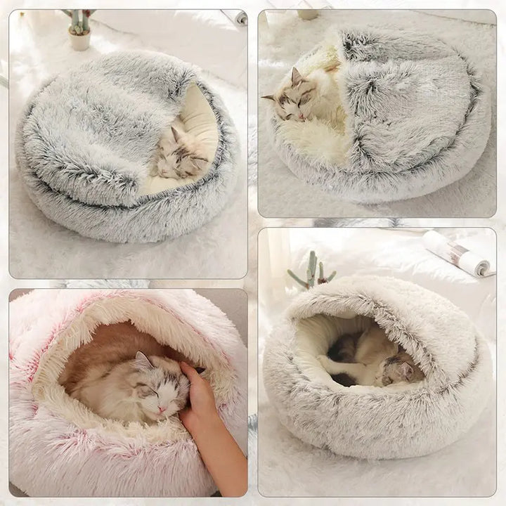 Image d'un lit chauffant pour animaux, garantissant chaleur et confort aux chats et petits chiens pendant l'hiver.