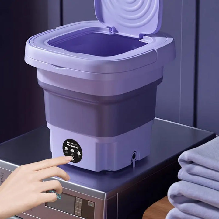 Mini machine à laver 8L pour étudiants en dortoir ou voyageurs. Nettoyage facile de petits vêtements.