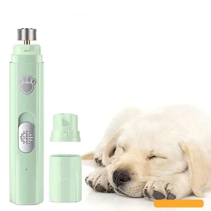 Lime à griffes électrique USB ergonomique pour animaux. Idéale pour un soin des pattes doux et rapide.