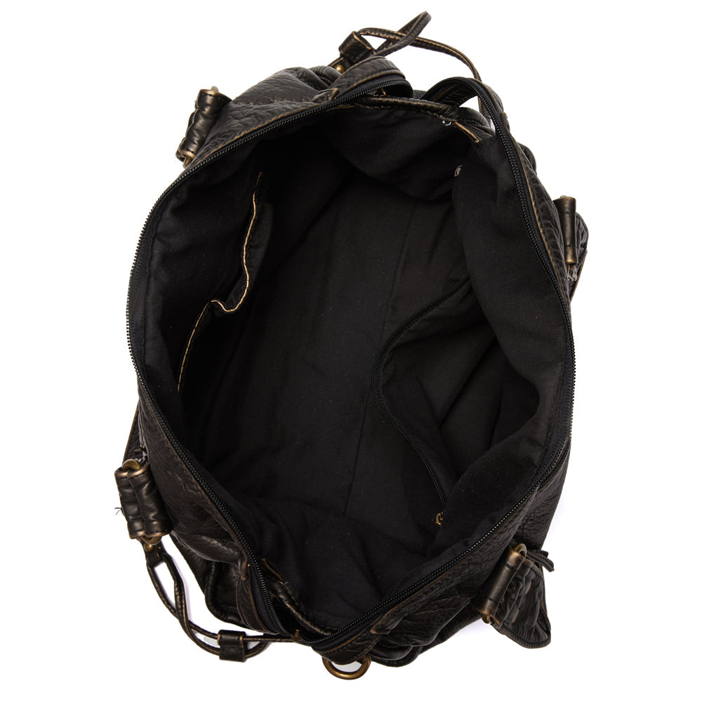 Sac à main cabas femme noir vintage, spacieux et pratique en similicuir pour le quotidien.