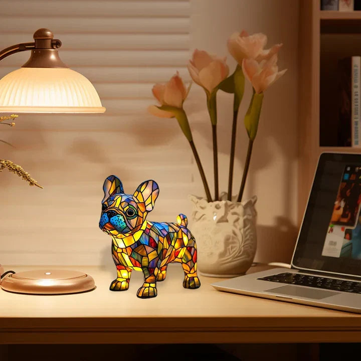 Lampe chien artisanale, lumière d'ambiance parfaite pour une décoration maison originale et personnalisée.
