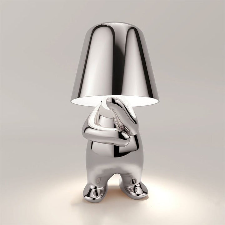 Lampe de table LED minimaliste, ornement homme stylisé, design moderne, lumière d'ambiance pour chambre.