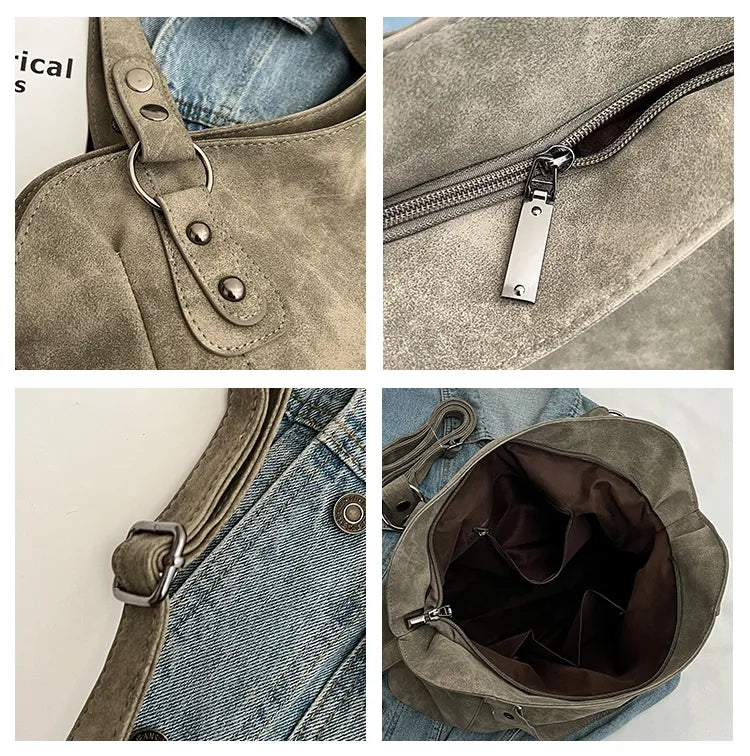 Sac à main femme en daim, design intemporel et chic, accessoire de mode parfait pour le quotidien.