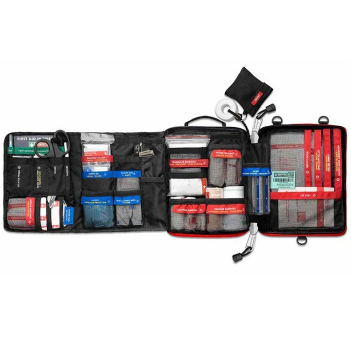 Kit d'urgence compact et étanche, indispensable pour la sécurité en voyage, camping et plein air.