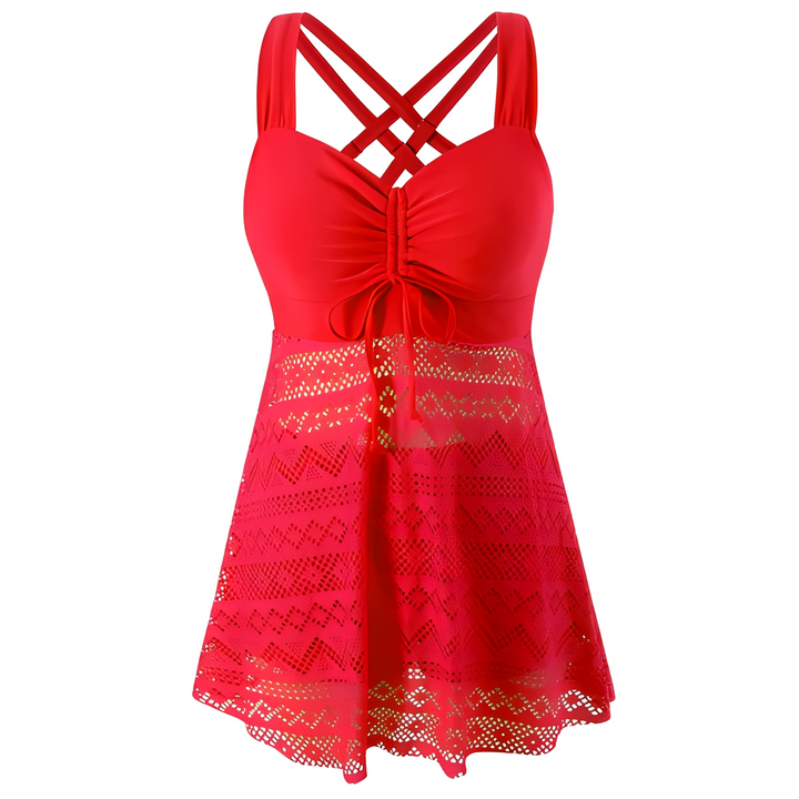 Maillot de bain femme élégant et moderne, style neckholder. Parfait pour une journée chic à la plage ou piscine.