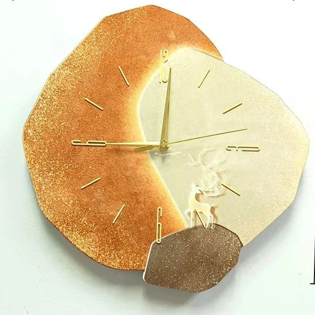 Décoration murale contemporaine : horloge LuxeAura au design moderne et élégant, avec LED, idéale pour l'intérieur.