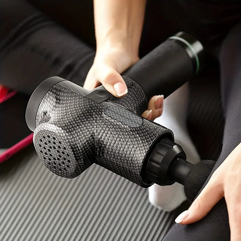 Masseur musculaire électrique portable pour la récupération sportive, ciblant les douleurs et la détente du corps.