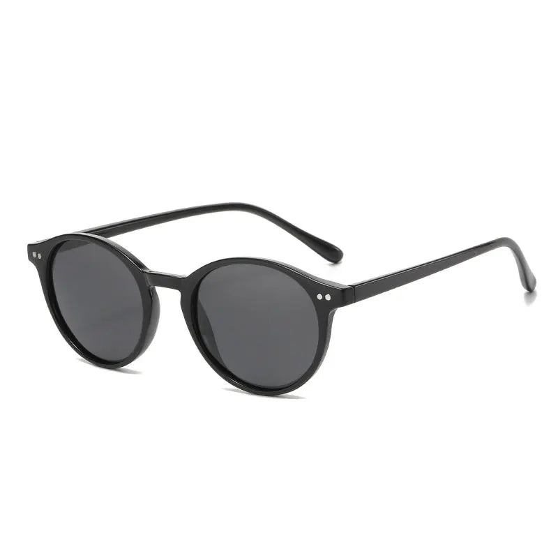 Lunettes de soleil unisexe rétro rondes, polarisées UV400, style vintage et protection solaire estivale.