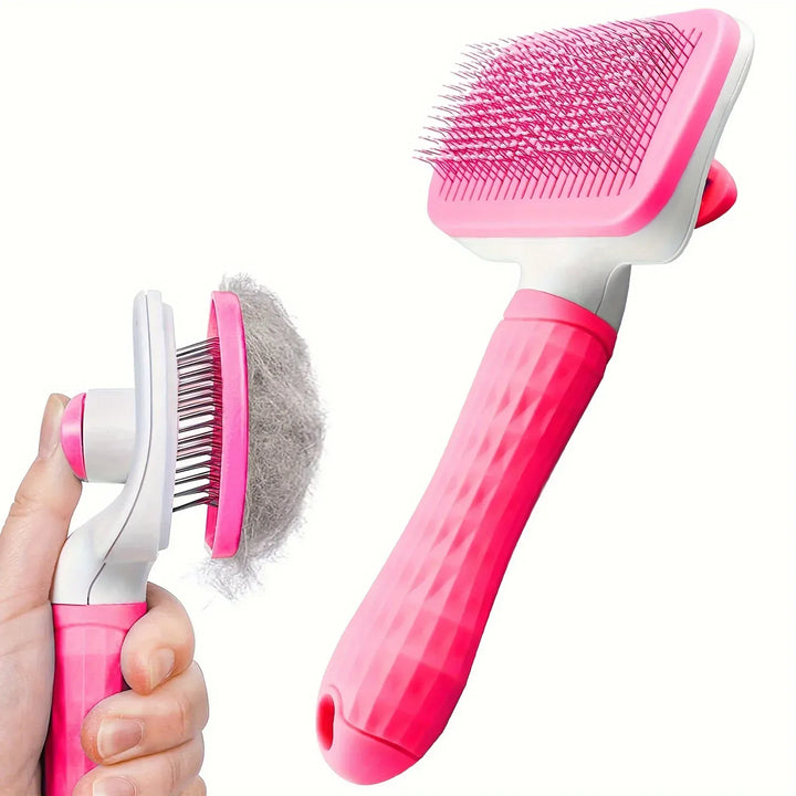 Brosse de toilettage douce pour le pelage des chiens et chats. Système auto-nettoyant pour hygiène et poils brillants.