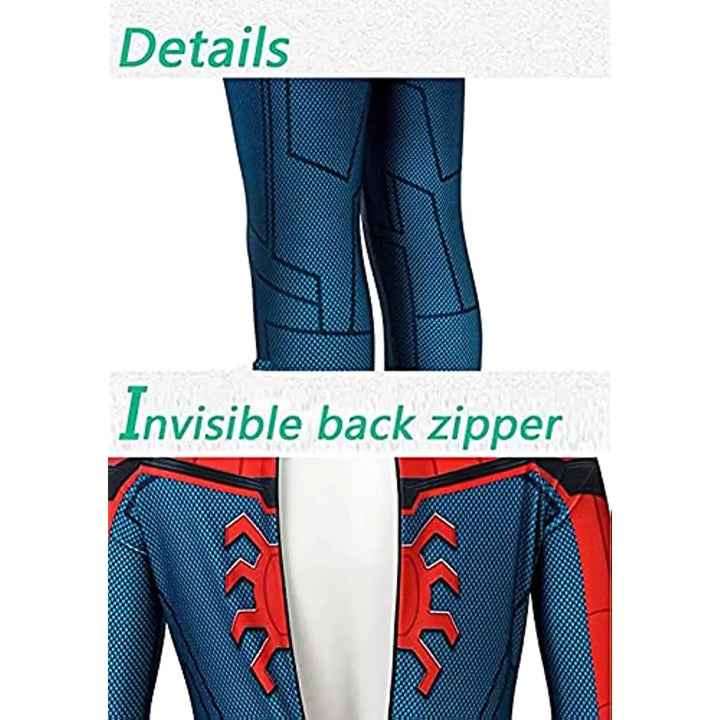 Masque emblématique et tenue rouge du costume Spider-Man pour enfants, idéal pour le cosplay et les jeux.