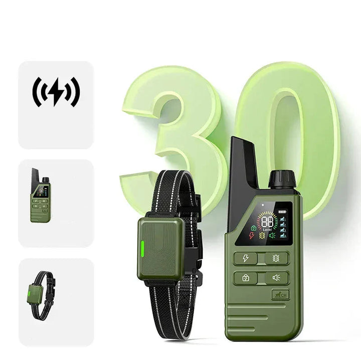 Kit de dressage chien incluant collier étanche et télécommande, pour une éducation canine efficace.