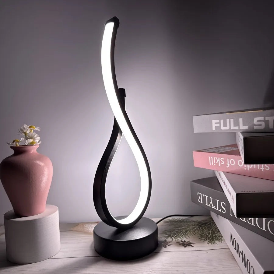 Lampe de chevet LED moderne avec 3 températures de couleur (blanc chaud/froid), éclairage dimmable.
