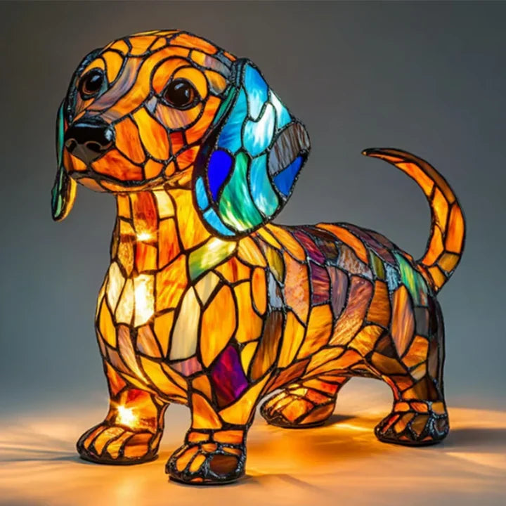 Cadeau original lampe chien fait main, lumière d'ambiance pour tout amoureux des chiens, figurine unique.