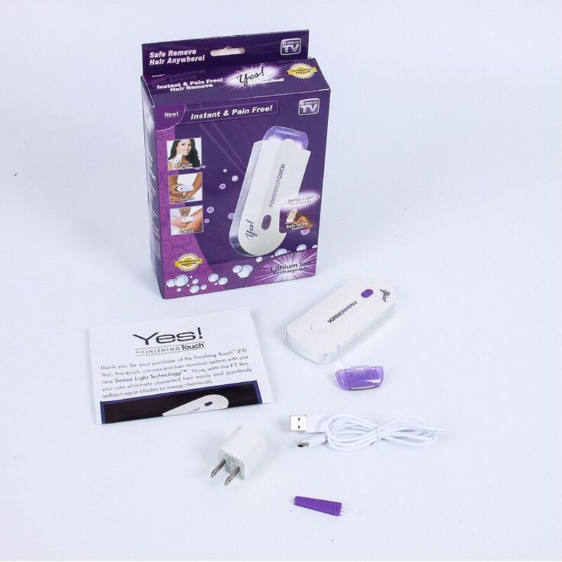 Épilateur portable rechargeable à induction, épilation indolore rapide pour corps et visage sans irritation.