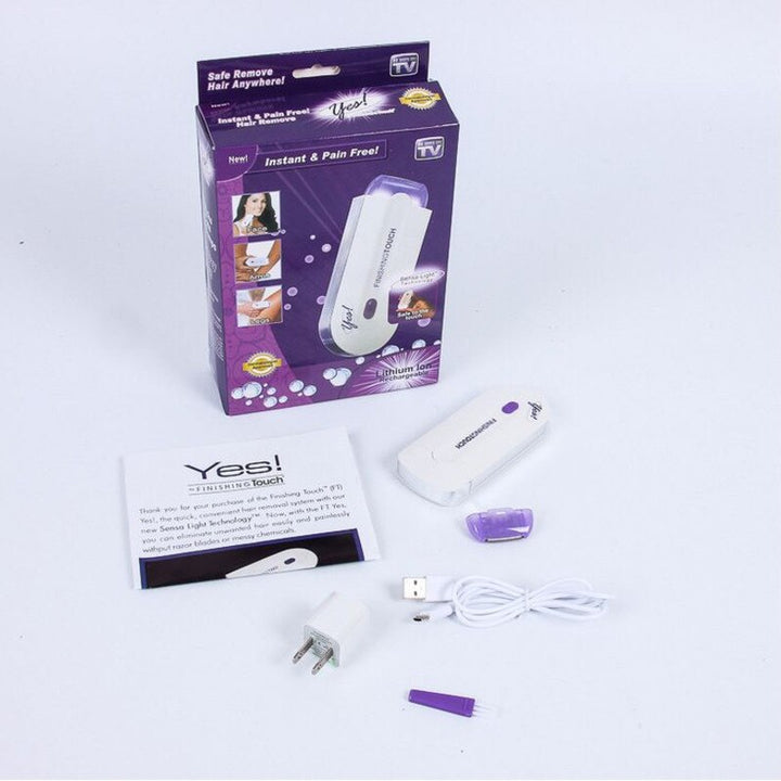 Épilateur portable rechargeable à induction, épilation indolore rapide pour corps et visage sans irritation.