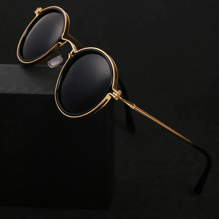 Vue latérale des lunettes de soleil polarisées homme/femme en monture métal, anti-reflets, idéal pour l'été.