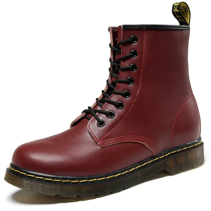 Bottes d'hiver unisexes en cuir, offrant chaleur et confort supérieur. Chaussures élégantes et polyvalentes.