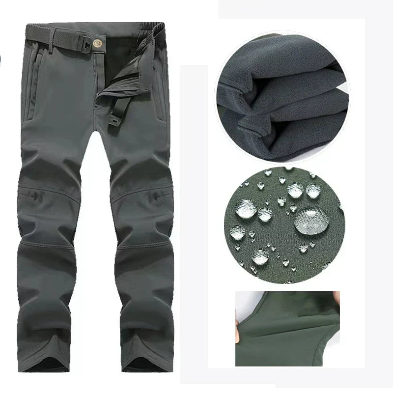 Pantalon tactique homme, résistant à l'eau et au froid, essentiel pour l'aventure en montagne et ski.