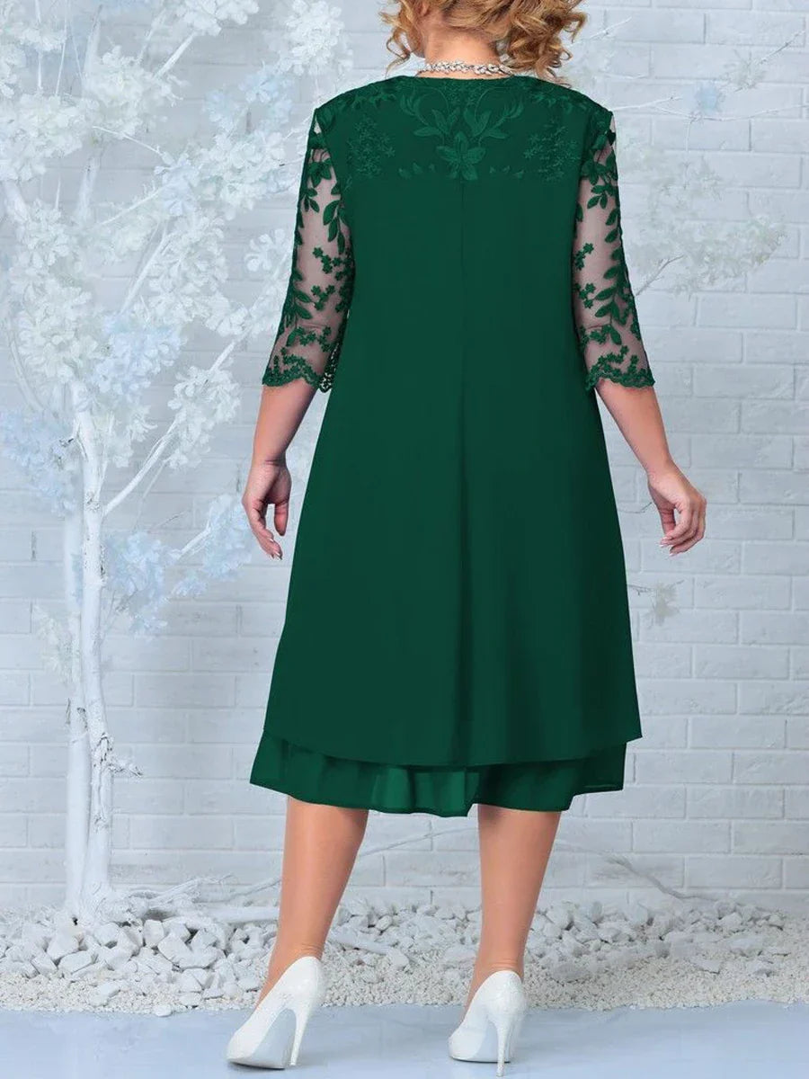 Élégante robe de soirée formelle grande taille femme. Idéale pour mariage, bal ou événement automnal spécial.