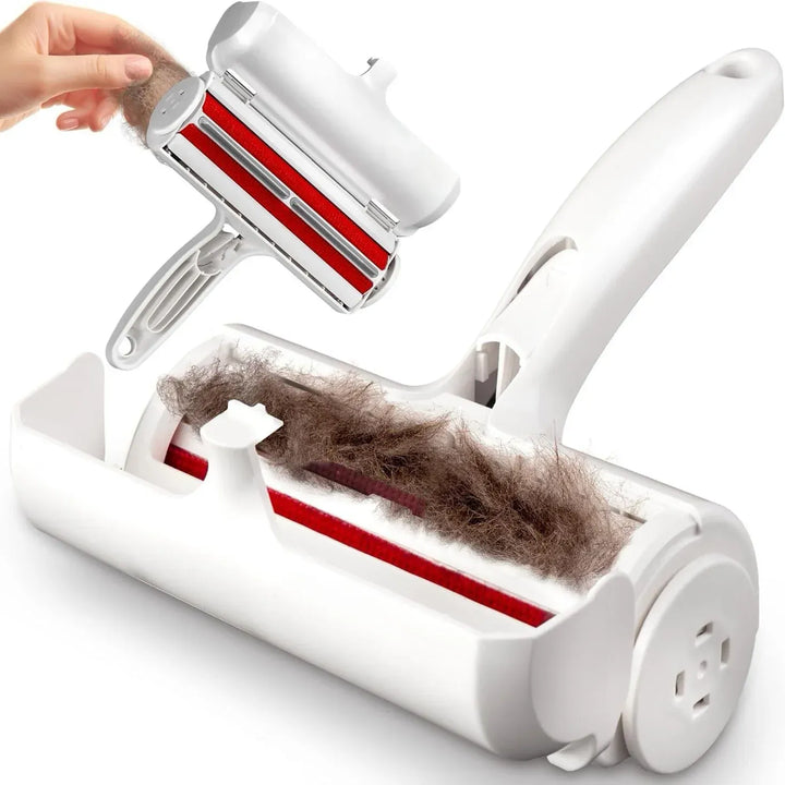 Brosse anti-poils réutilisable pour enlever efficacement les poils de chien et chat sur canapé, tapis et vêtements.