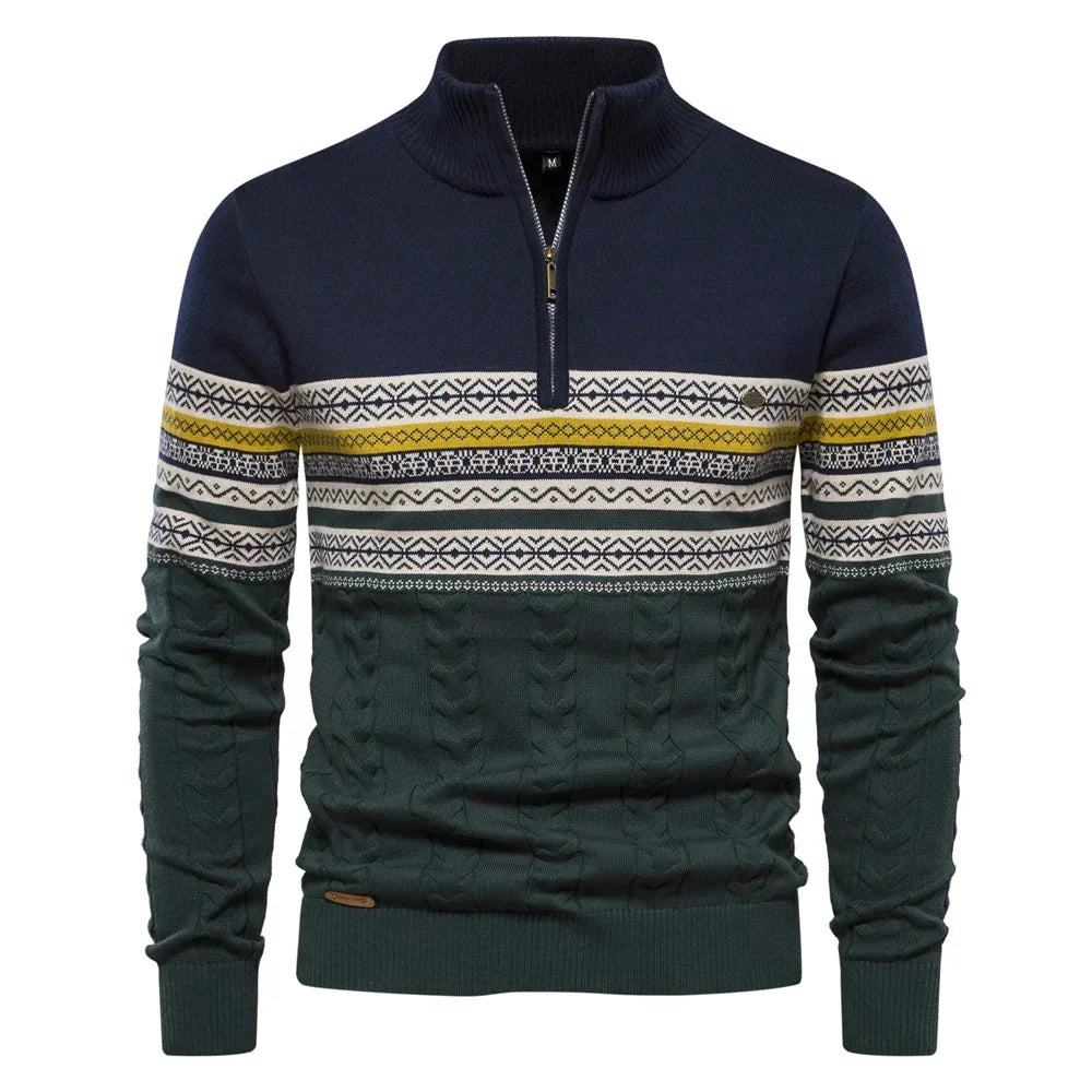 Pull-over homme style rétro, parfait pour une mode masculine chic et décontractée. Vêtement confortable et tendance.