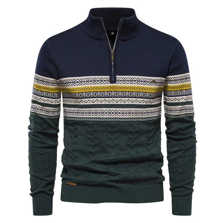 Pull-over homme style rétro, parfait pour une mode masculine chic et décontractée. Vêtement confortable et tendance.
