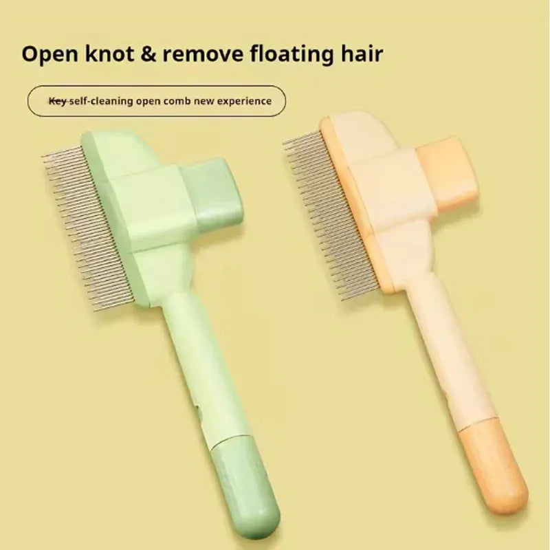 Brosse de toilettage ergonomique pour animaux, conçue pour éliminer les nœuds et poils morts.