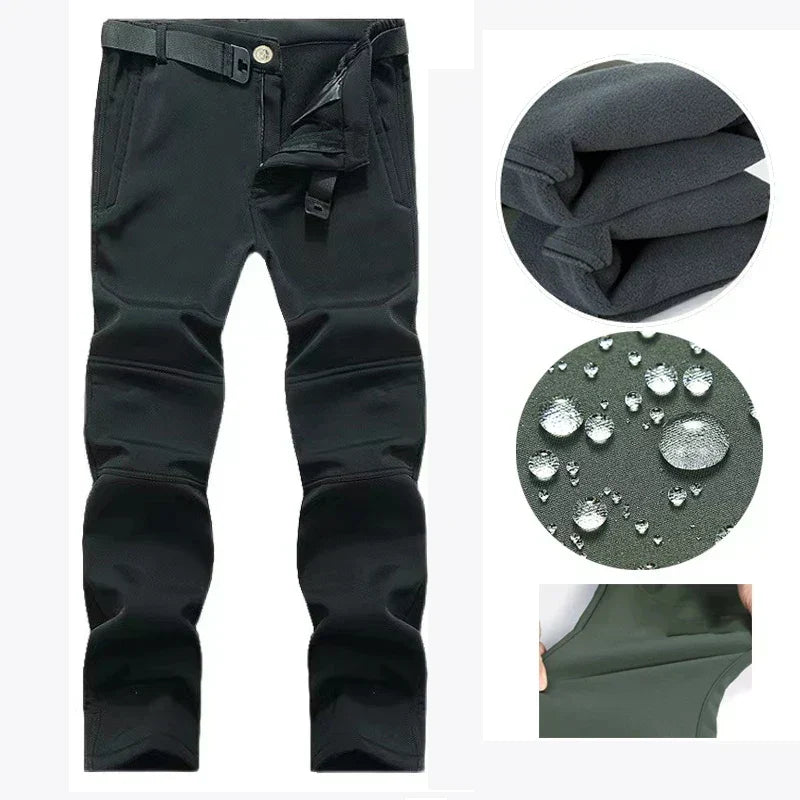 Pantalon de sport d'hiver homme, cargo imperméable, avec protection thermique supérieure pour ski.