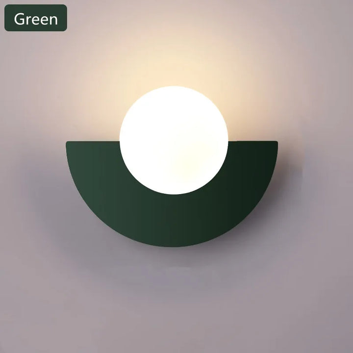 Design d'éclairage LED, applique murale géométrique demi-cercle, élément décoratif moderne.