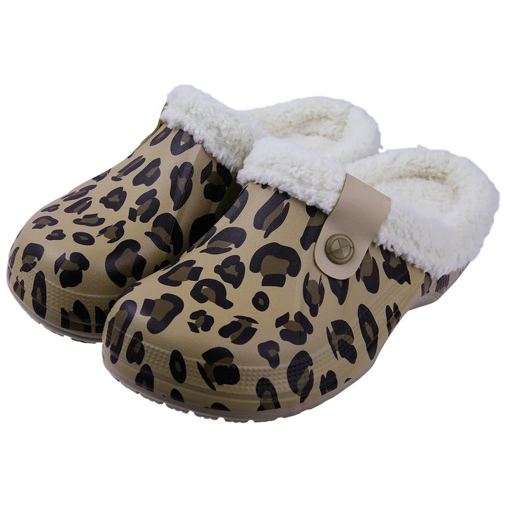 Chaussons unisexes en EVA, doublés de fourrure chaude, parfaits pour l'hiver et le jardin.