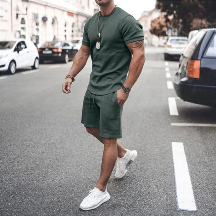 Ensemble été homme Ethan : chemise manches courtes et short, look élégant et léger.