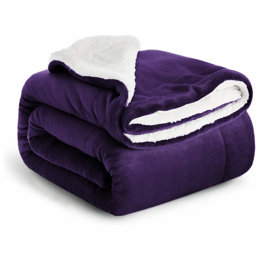 Idée cadeau: couverture réversible sherpa, plaid doux et chaud pour la maison, toutes saisons.