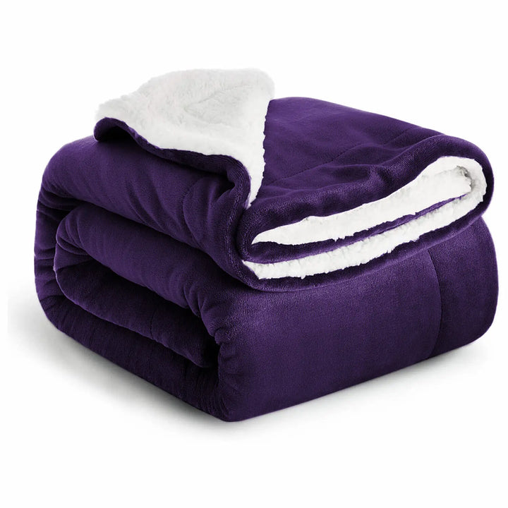 Idée cadeau: couverture réversible sherpa, plaid doux et chaud pour la maison, toutes saisons.
