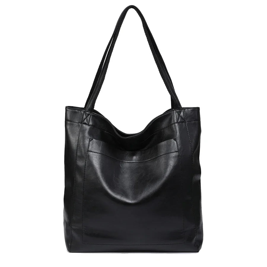 Sac à main femme grand cabas en simili cuir souple. Polyvalent pour travail ou quotidien.