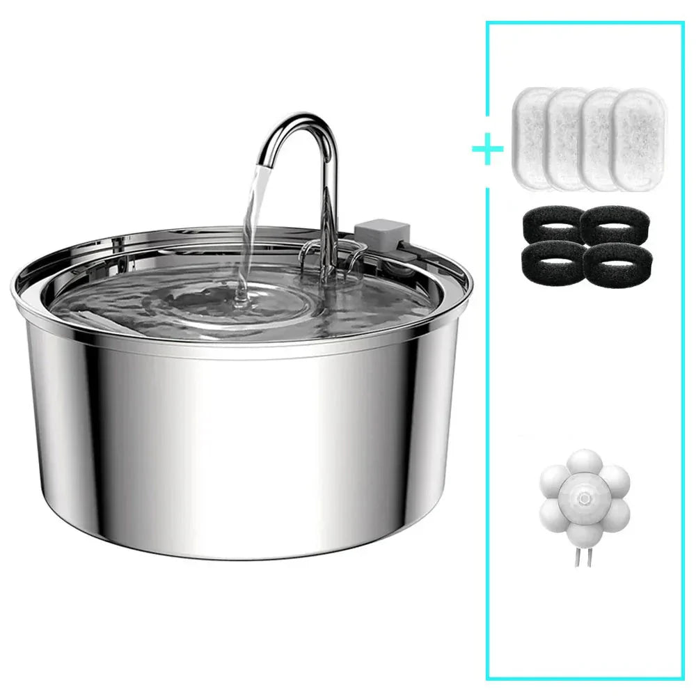 Fontaine à eau automatique avec filtre pour chats et petits chiens (3,2L), garantit une eau propre et saine.