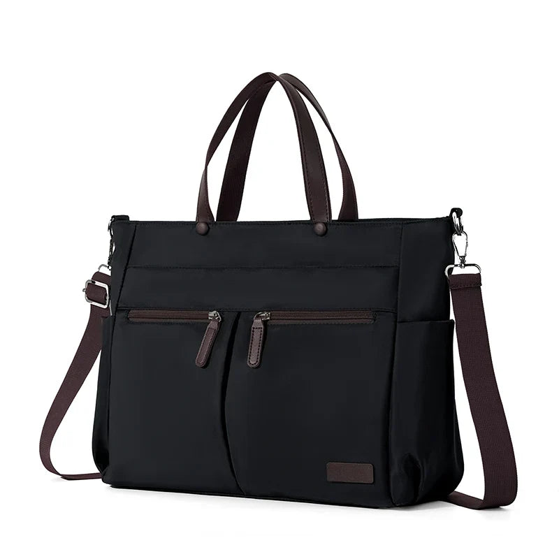 Sac de cours femme en toile canvas imperméable, grande capacité, léger, avec organiseur et bandoulière.