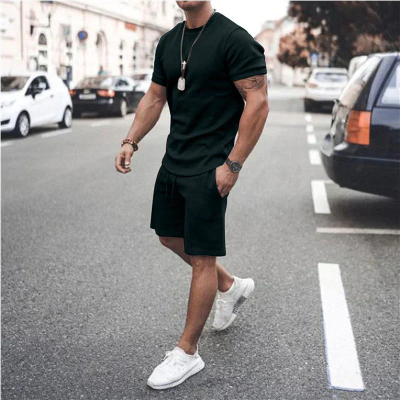 Chemise et short homme Ethan, ensemble estival ultra léger et respirant, parfait pour la chaleur.