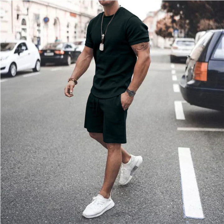 Chemise et short homme Ethan, ensemble estival ultra léger et respirant, parfait pour la chaleur.