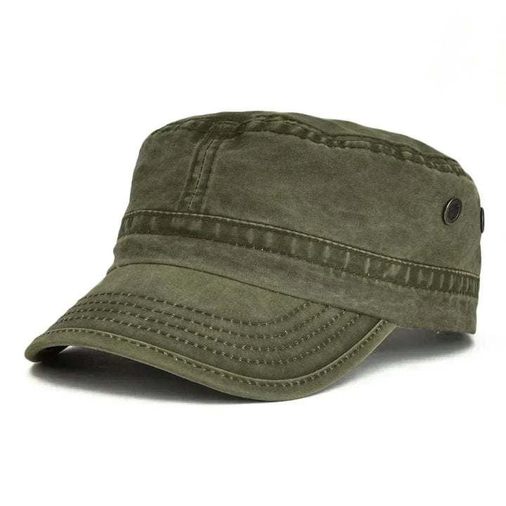 Casquette homme militaire vintage en coton, ajustable pour un style urbain décontracté.