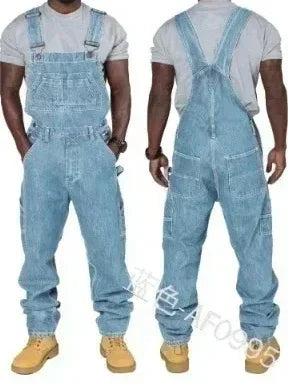 Mode masculine: Salopette en denim tendance pour homme. Style moderne et polyvalent, parfait pour le quotidien.