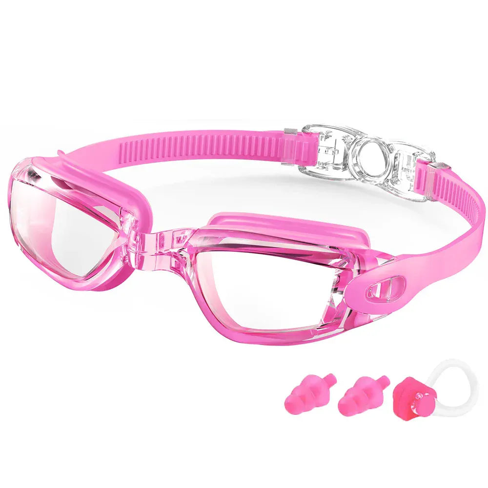 Lunettes de natation robustes en silicone, anti-buée, protection UV pour des sessions aquatiques prolongées.