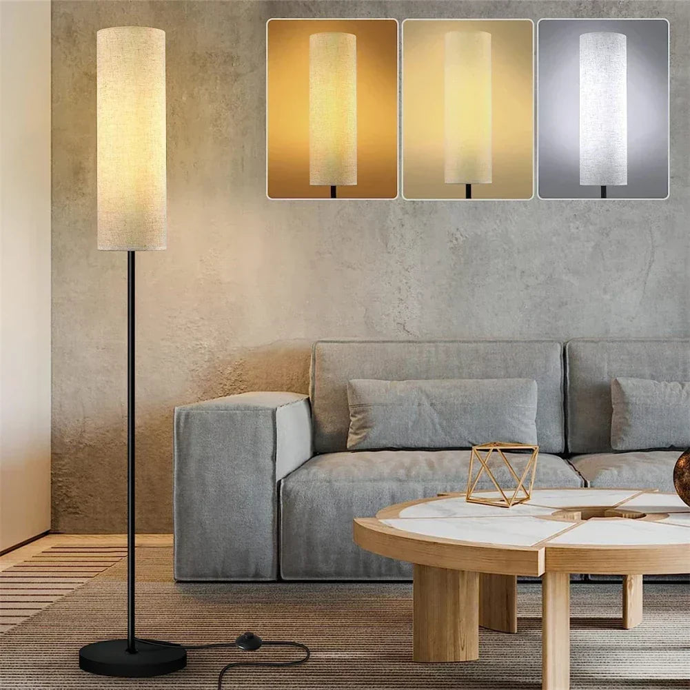Luminaire lampadaire LED design avec variateur, parfait pour créer une ambiance lumineuse moderne dans tout intérieur.